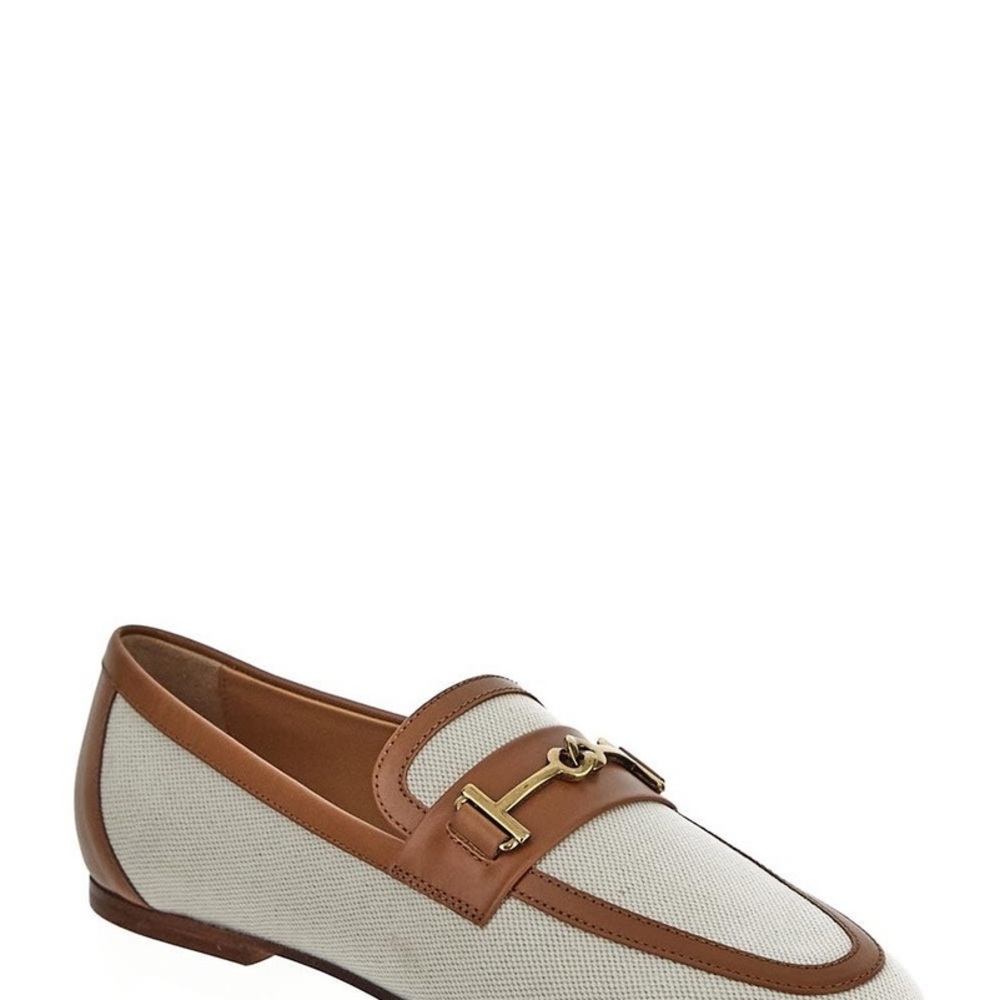 Tod's Leather-Trimmed Canvas Loafers